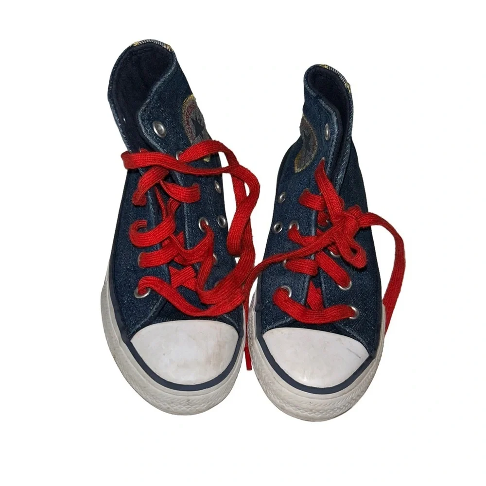 Converse Blue Denim Chuck Taylor All Star Hi Tops Sneakers kids size 11 Jean
